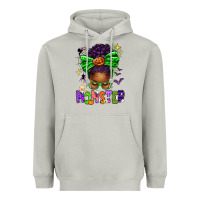 Moon Dust Halloween Afro Messy Bun Momster Heavyweight Hoodie - texasbilliewilder