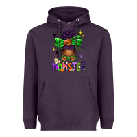 Plum Halloween Afro Messy Bun Momster Heavyweight Hoodie - texasbilliewilder