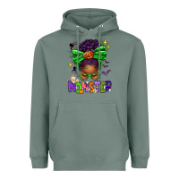 Sage Halloween Afro Messy Bun Momster Heavyweight Hoodie - texasbilliewilder
