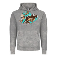 Cloud Rock cowhide leopard turquoise patch Vintage Hoodie - AdoDesignShop
