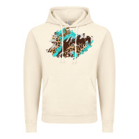Vintage Artic cowhide leopard turquoise patch Vintage Hoodie - AdoDesignShop
