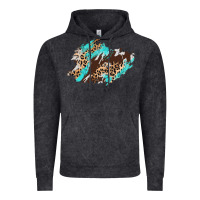 Vintage Black cowhide leopard turquoise patch Vintage Hoodie - AdoDesignShop
