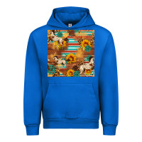 Western Horse Sunflowers Gemstone Seamless Pattern Urban Hoodie | Teevron