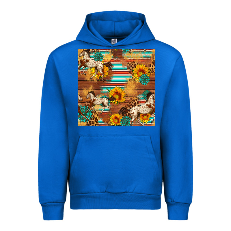 Western Horse Sunflowers Gemstone Seamless Pattern Urban Hoodie by FaDigitalArtStudio | Teevron