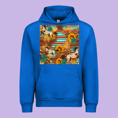 Western Horse Sunflowers Gemstone Seamless Pattern Urban Hoodie Designed By Fadigitalartstudio