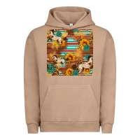 Pigment Burro Western Horse Sunflowers Gemstone Seamless Pattern Urban Hoodie - FaDigitalArtStudio