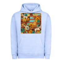 Pigment Grape Ice Western Horse Sunflowers Gemstone Seamless Pattern Urban Hoodie - FaDigitalArtStudio