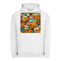 Pigment Lunar Rock Western Horse Sunflowers Gemstone Seamless Pattern Urban Hoodie - FaDigitalArtStudio