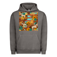 Pigment Tornado Western Horse Sunflowers Gemstone Seamless Pattern Urban Hoodie - FaDigitalArtStudio