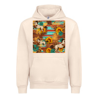 Sandshell Western Horse Sunflowers Gemstone Seamless Pattern Urban Hoodie - FaDigitalArtStudio