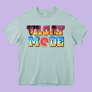 Vacay Mode Watermelon Heavy Core Tee Designed By Barkaloodesign