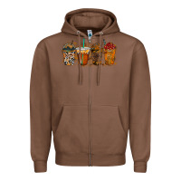 Chestnut leopard and cowhide drink Zipper Hoodie - RacoonDesign