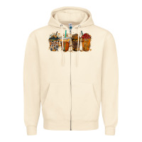 Sandshell leopard and cowhide drink Zipper Hoodie - RacoonDesign