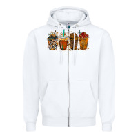 White leopard and cowhide drink Zipper Hoodie - RacoonDesign