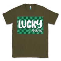 Army Green lucky vibes Classic Tee - MaliasSmallBusiness