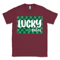 Burgundy lucky vibes Classic Tee - MaliasSmallBusiness