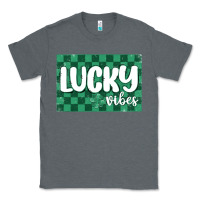 Charcoal Heather lucky vibes Classic Tee - MaliasSmallBusiness