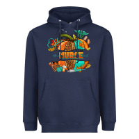 Navy pumpkin nurse Heavyweight Hoodie - NancyCooperArtShop