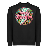 Black happy teacher lighting bolt Heavyweight Sweatshirt - MaliasSmallBusiness