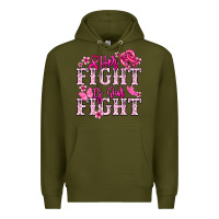 Army Green Her fight is our fight Cancer Awareness Premium Hoodie - HowdyJamesFarm