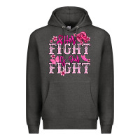 Charcoal Heather Her fight is our fight Cancer Awareness Premium Hoodie - HowdyJamesFarm