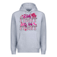 Heather Grey Her fight is our fight Cancer Awareness Premium Hoodie - HowdyJamesFarm