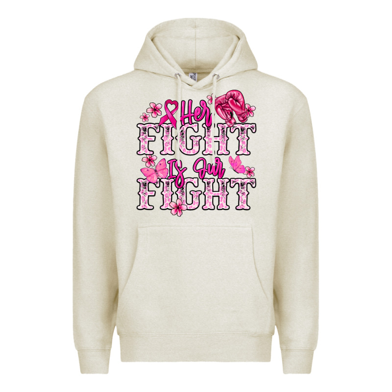 Her Fight Is Our Fight Cancer Awareness Premium Hoodie by HowdyJamesFarm | Teevron