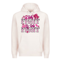 Pale Pink Her fight is our fight Cancer Awareness Premium Hoodie - HowdyJamesFarm