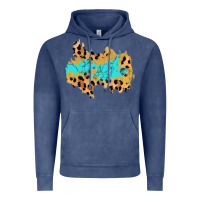 Vintage Denim glitter leopard turquoise patch Vintage Hoodie - AdoDesignShop