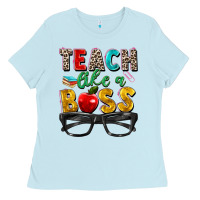 Baby Blue teach like a boss Ladies Tee - Zillion Design Studio