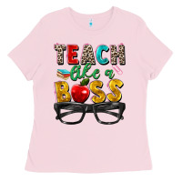 Bubblegum Pink teach like a boss Ladies Tee - Zillion Design Studio