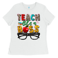 White teach like a boss Ladies Tee - Zillion Design Studio