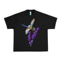 Black Dragonfly With Lavender Urban Heavy Tee - LillyAllenDesigns
