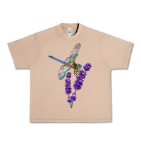 Burro Dragonfly With Lavender Urban Heavy Tee - LillyAllenDesigns