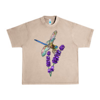 French Oak Dragonfly With Lavender Urban Heavy Tee - LillyAllenDesigns