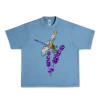 Pebble Blue Dragonfly With Lavender Urban Heavy Tee - LillyAllenDesigns