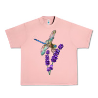 Salmon Dragonfly With Lavender Urban Heavy Tee - LillyAllenDesigns