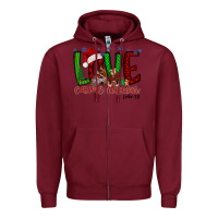Burgundy love came dow christmas Zipper Hoodie - RacoonDesign