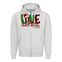Dove Grey love came dow christmas Zipper Hoodie - RacoonDesign