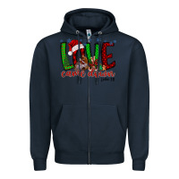 Navy love came dow christmas Zipper Hoodie - RacoonDesign