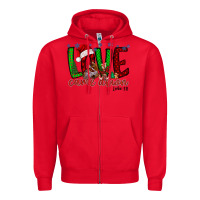 Red love came dow christmas Zipper Hoodie - RacoonDesign