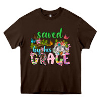 Chocolate Brown Saved by his grace Heavy Core Tee - Neo Western