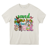 Cream Saved by his grace Heavy Core Tee - Neo Western