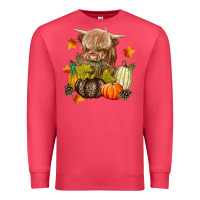 Cardinal Heifer with Pumpkins Premium Sweatshirt - texasbilliewilder