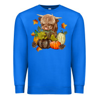 True Royal Heifer with Pumpkins Premium Sweatshirt - texasbilliewilder