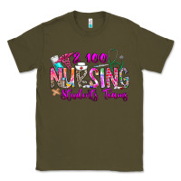 Army Green 100 Nursing Students Teams Classic Tee - CowhideDigitalArt