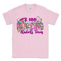 Bubblegum Pink 100 Nursing Students Teams Classic Tee - CowhideDigitalArt