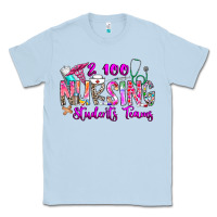 Dusty Blue 100 Nursing Students Teams Classic Tee - CowhideDigitalArt