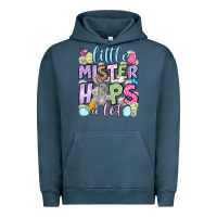 Pigment Midnight Navy Easter Day Little mister hops a lot Urban Hoodie - OliviaCreatesArt