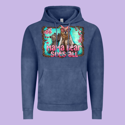Mama Bear Sees All Vintage Hoodie Designed By Artiststas